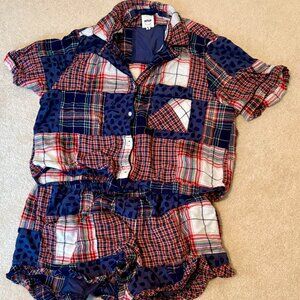 Aerie Flannel Shirt/Shorts Pajama Set